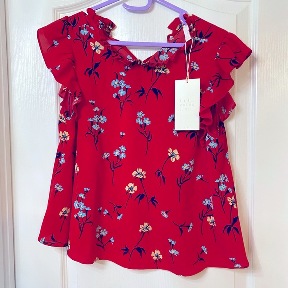 NWT Zara cute red blouse size L - Picture 6 of 7